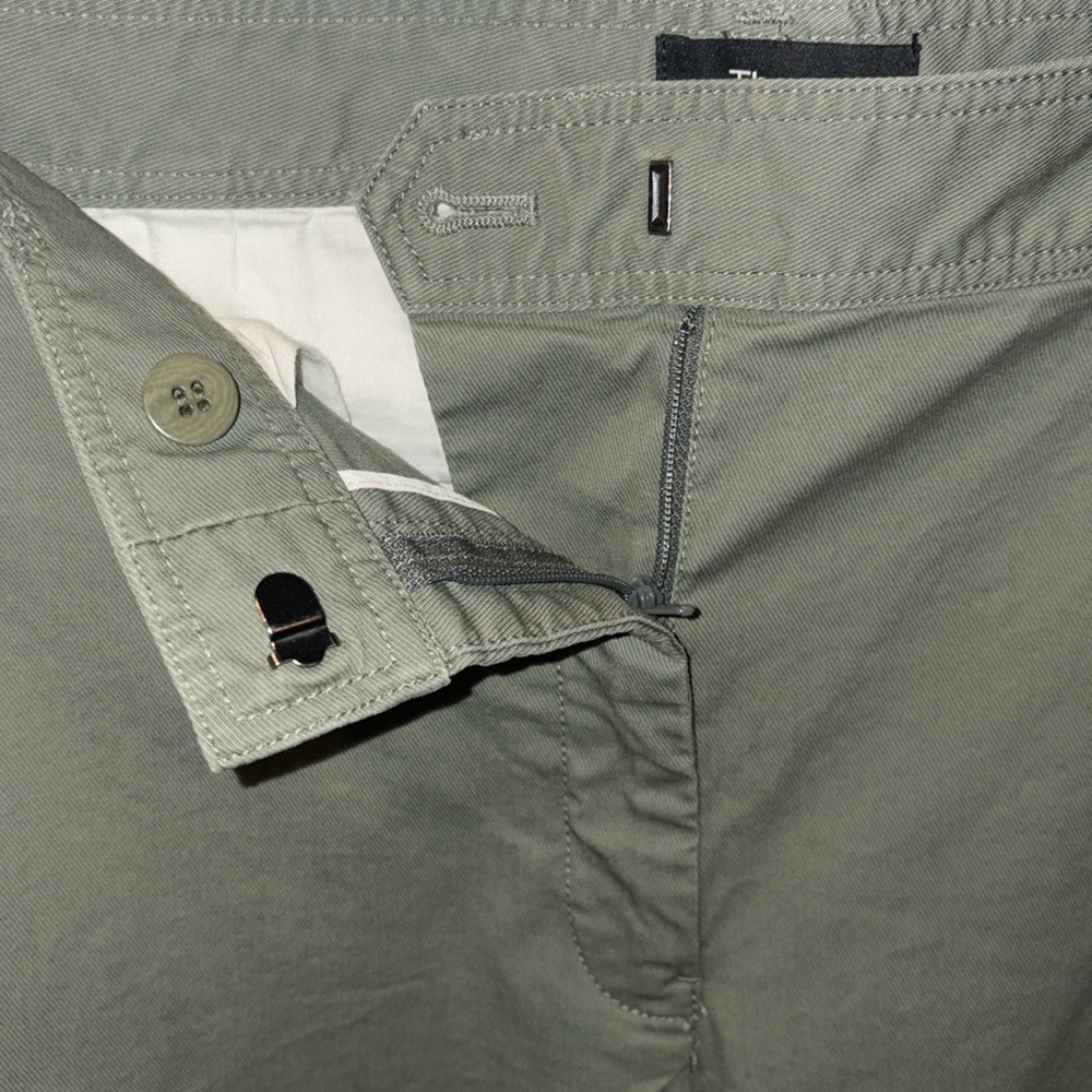 Theory Boyfriend Casual Twill Pant Size 6 Faded Army Green - Picture 8 of 15